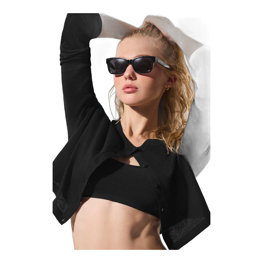 alo Supernatural Sweater Cardigan - Black by Alo Yoga