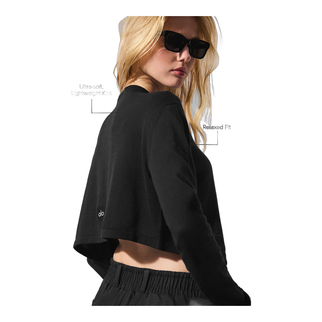 alo Supernatural Sweater Cardigan - Black by Alo Yoga