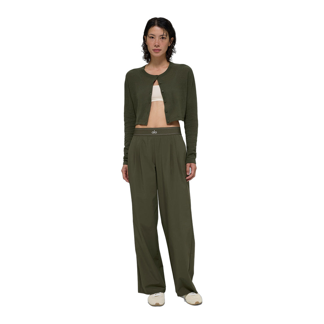 alo Supernatural Sweater Cardigan - Green Olive by Alo Yoga