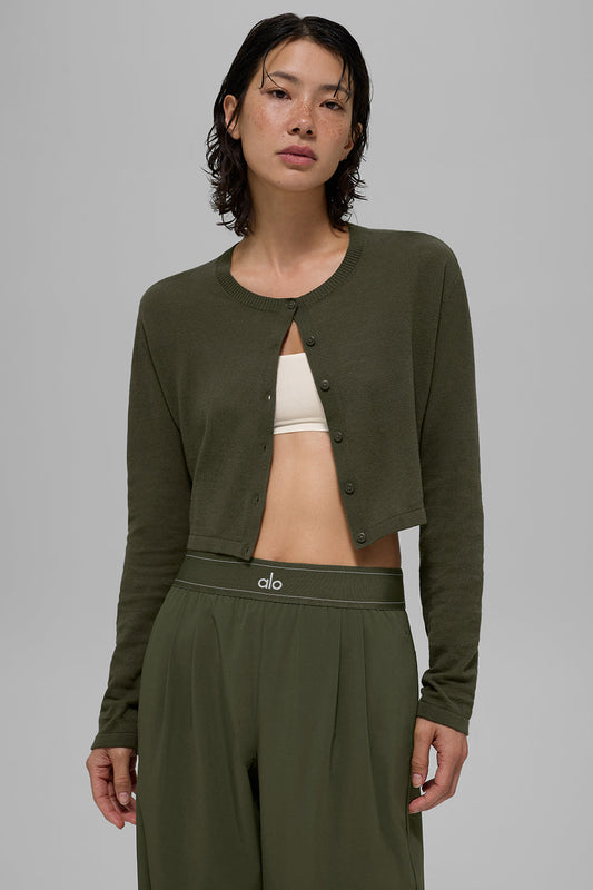 Supernatural Sweater Cardigan - Green Olive (W3934R)