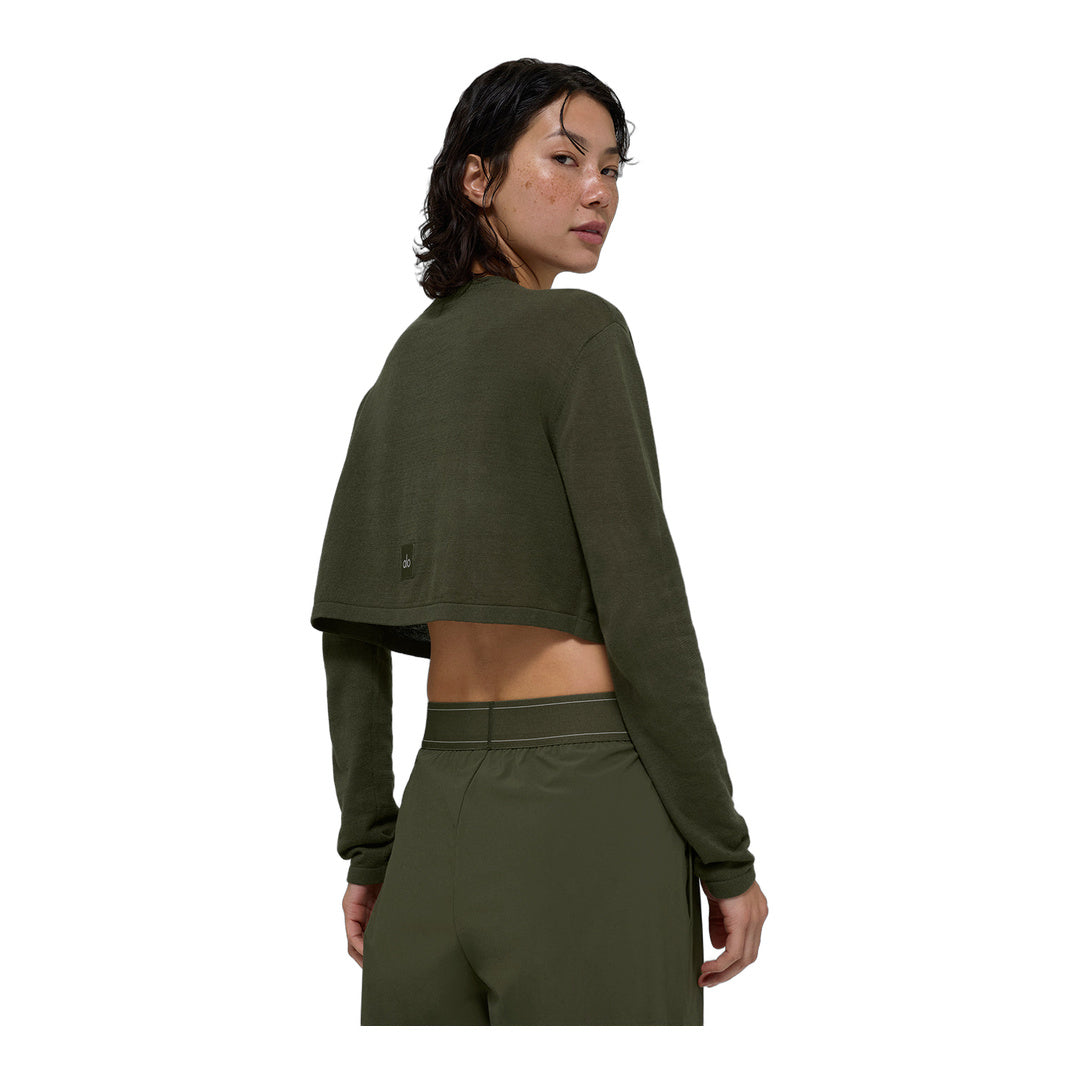 alo Supernatural Sweater Cardigan - Green Olive by Alo Yoga