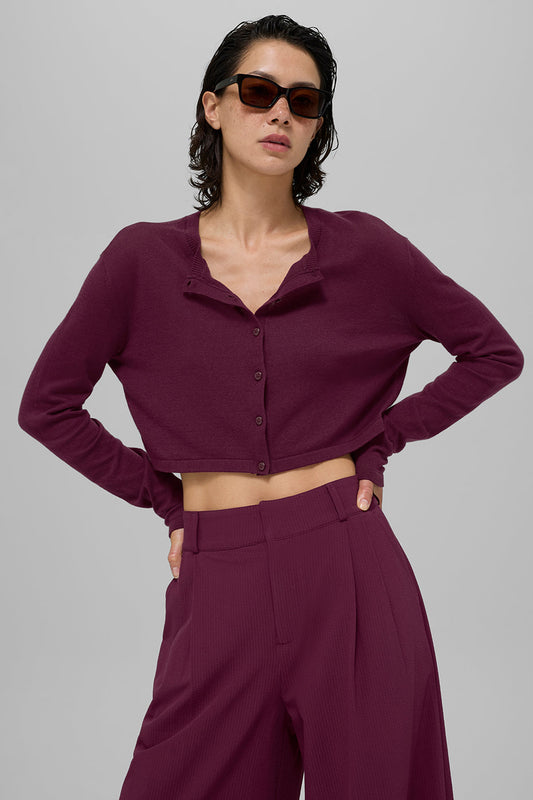 Supernatural Sweater Cardigan - Burgundy (W3934R)