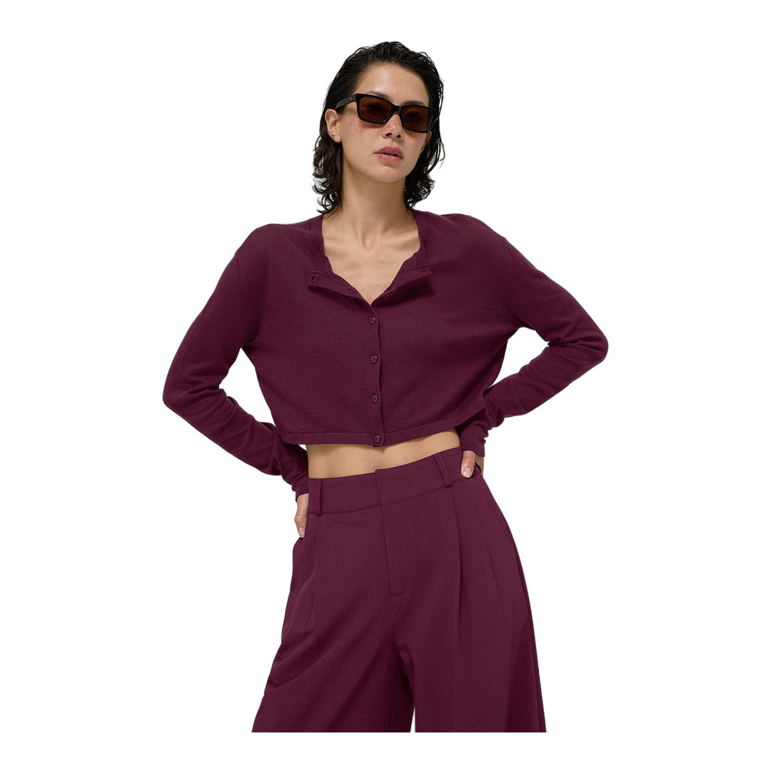 alo Supernatural Sweater Cardigan - Burgundy by Alo Yoga