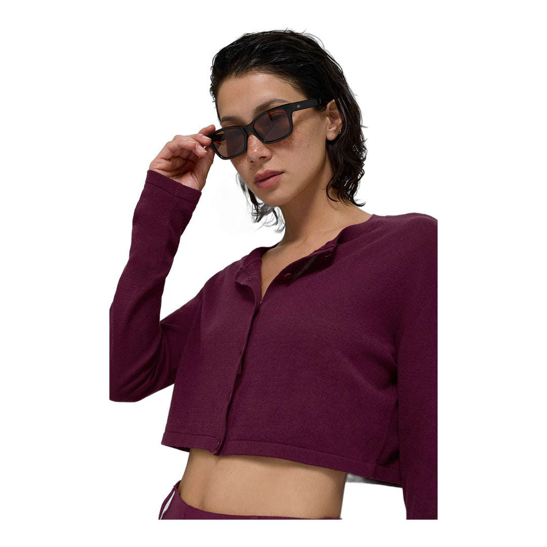 alo Supernatural Sweater Cardigan - Burgundy by Alo Yoga