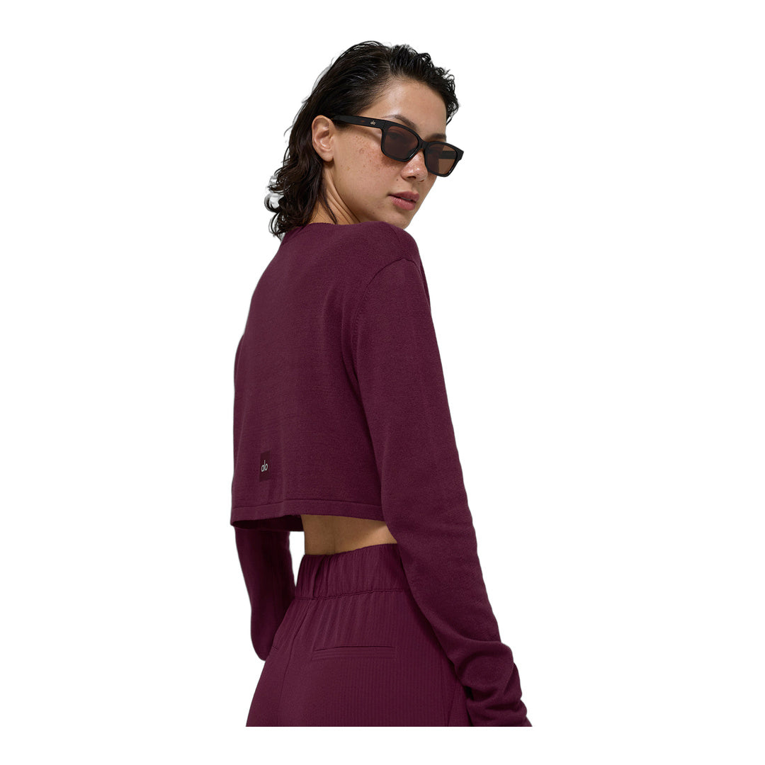alo Supernatural Sweater Cardigan - Burgundy by Alo Yoga