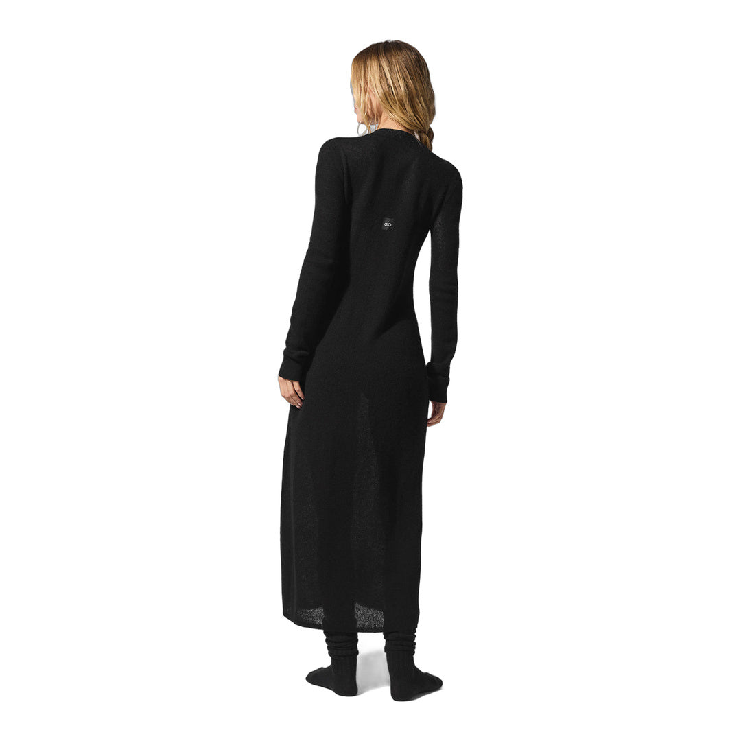 alo Sheer Cashmere Long Cardigan - Black by Alo Yoga