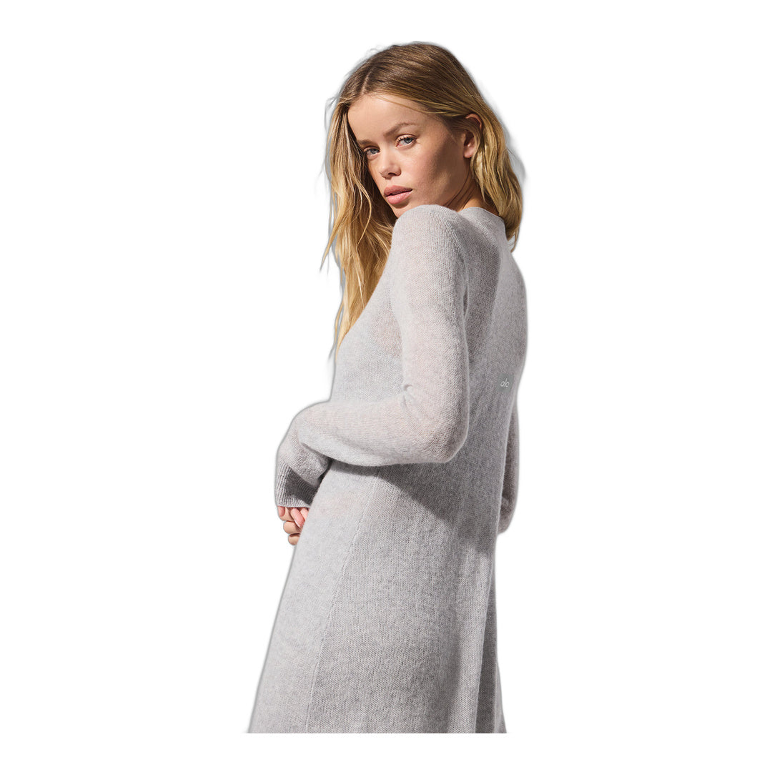 alo Sheer Cashmere Long Cardigan - Athletic Heather Grey by Alo Yoga