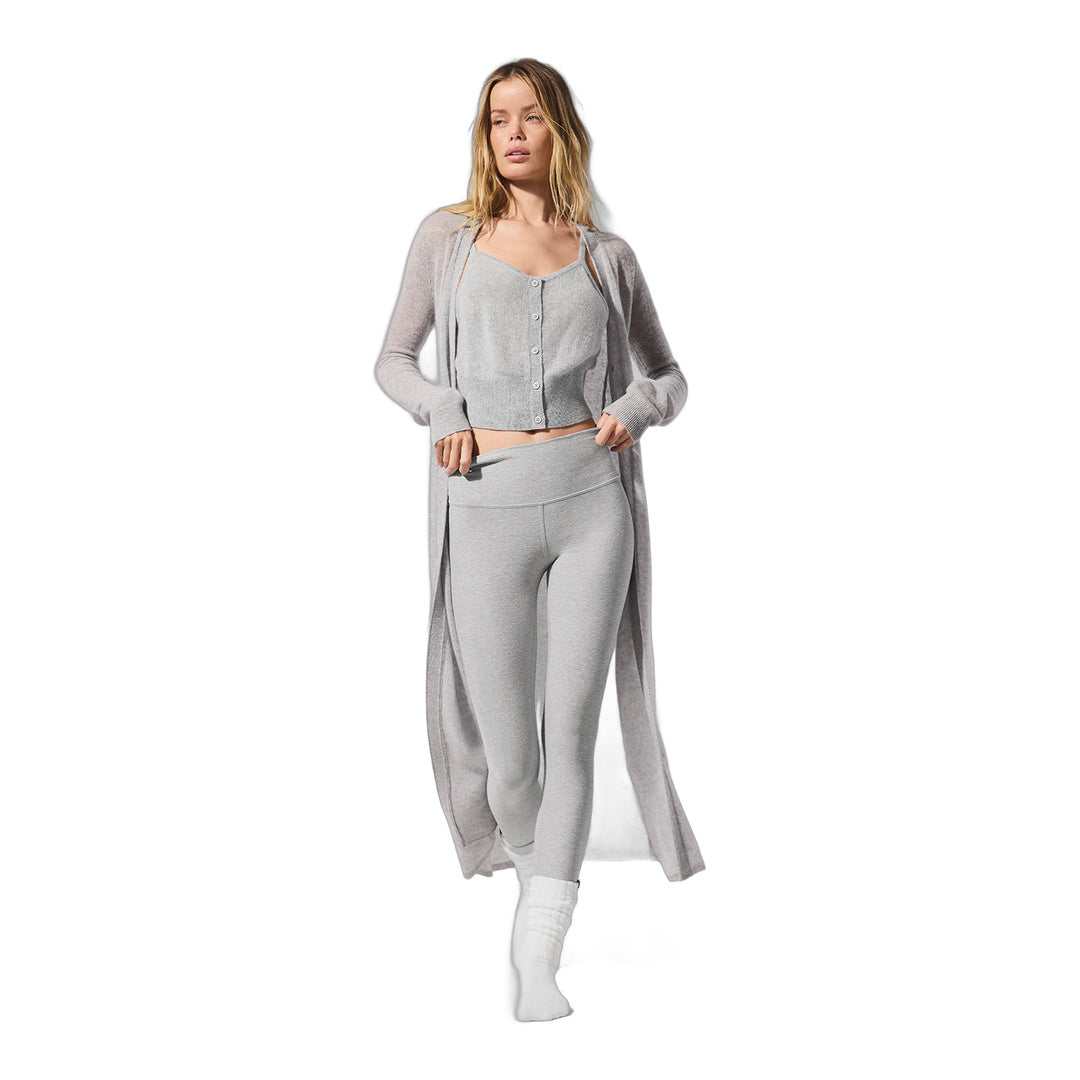 alo Sheer Cashmere Long Cardigan - Athletic Heather Grey by Alo Yoga