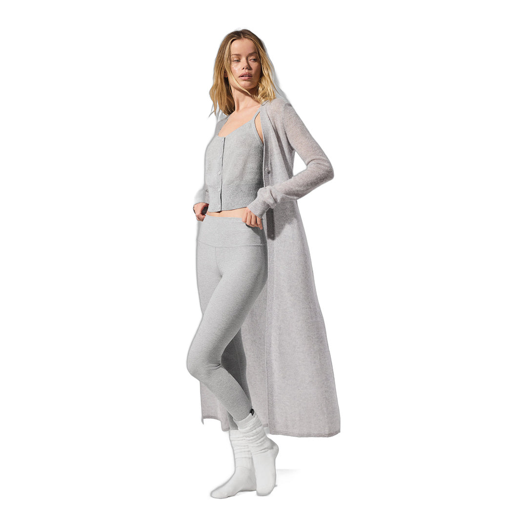 alo Sheer Cashmere Long Cardigan - Athletic Heather Grey by Alo Yoga