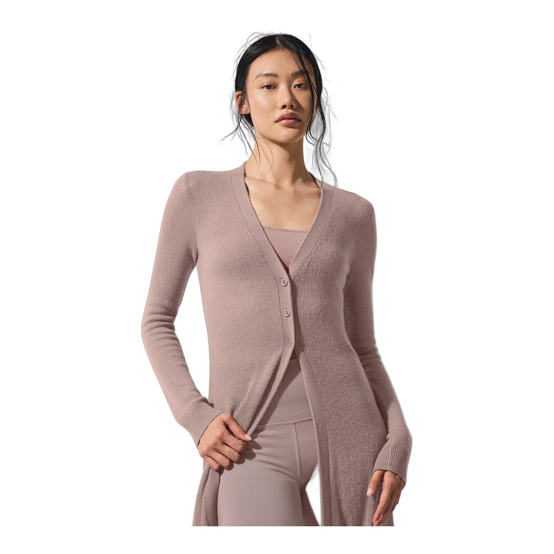 alo Sheer Cashmere Long Cardigan - Taupe by Alo Yoga