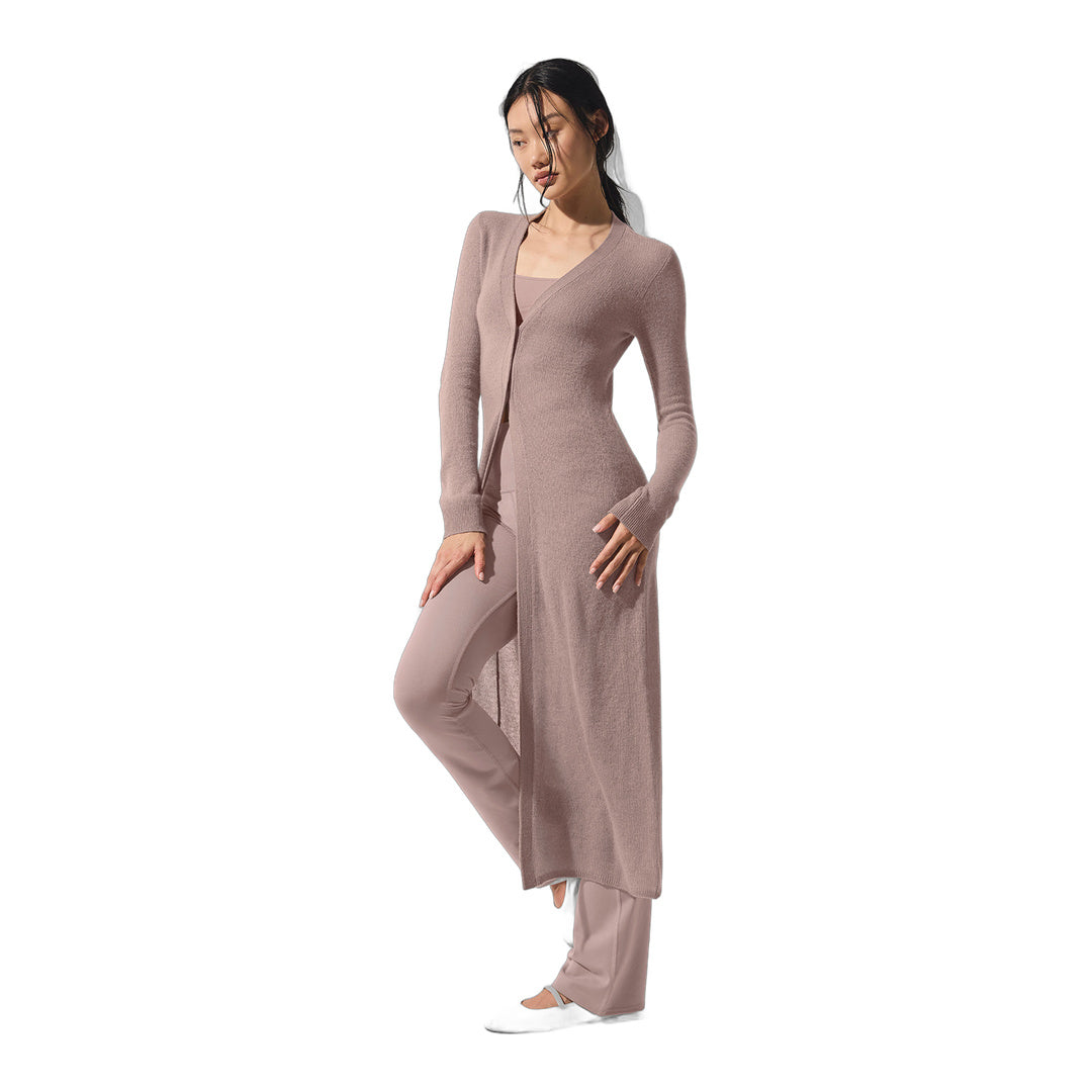 alo Sheer Cashmere Long Cardigan - Taupe by Alo Yoga