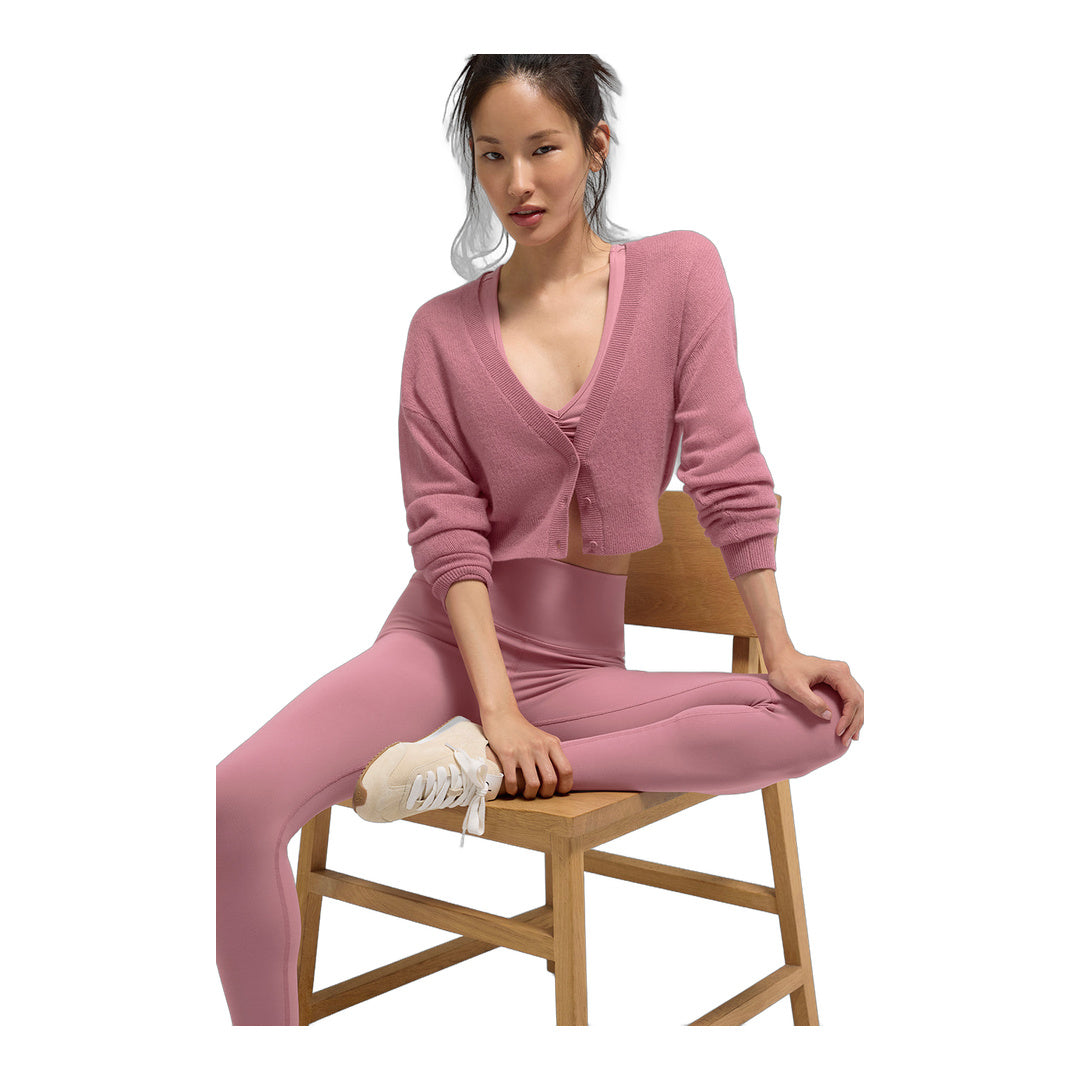 alo Sheer Cashmere Cropped Cardigan - Pink Wild Rose by Alo Yoga