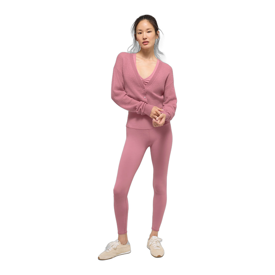 alo Sheer Cashmere Cropped Cardigan - Pink Wild Rose by Alo Yoga