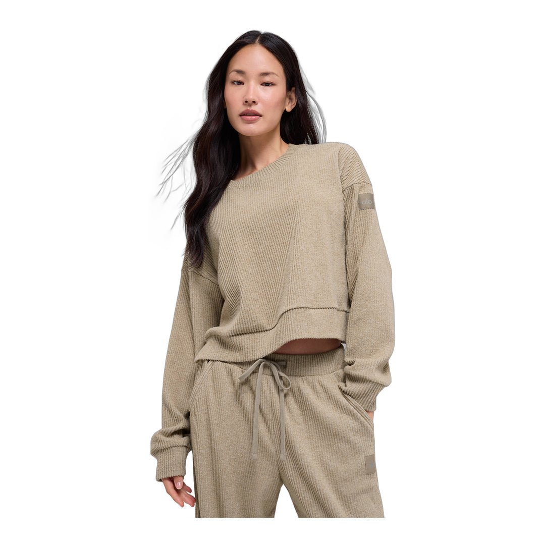 alo Muse Crew Neck Pullover - Gravel Heather by Alo Yoga