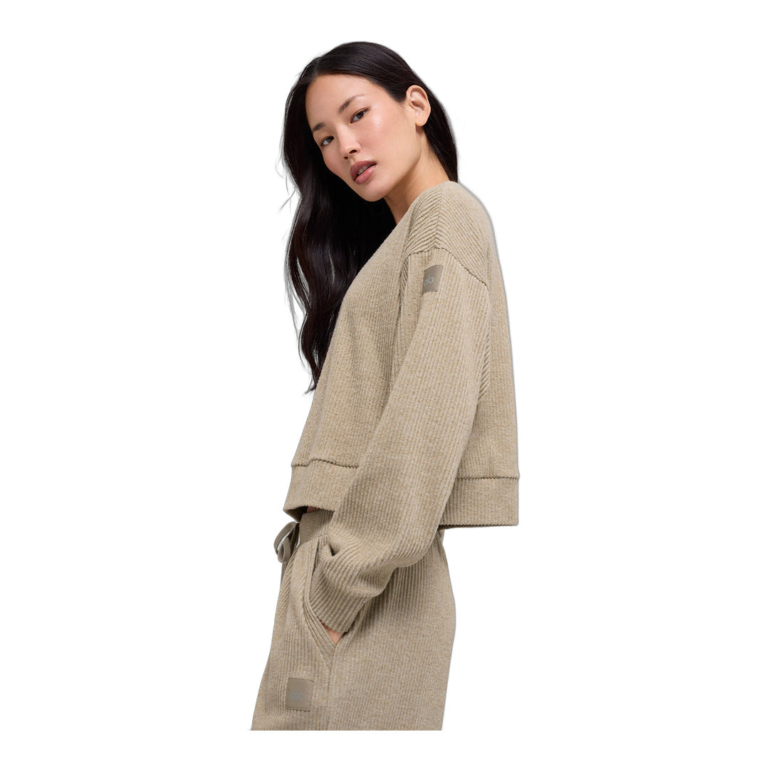 alo Muse Crew Neck Pullover - Gravel Heather by Alo Yoga