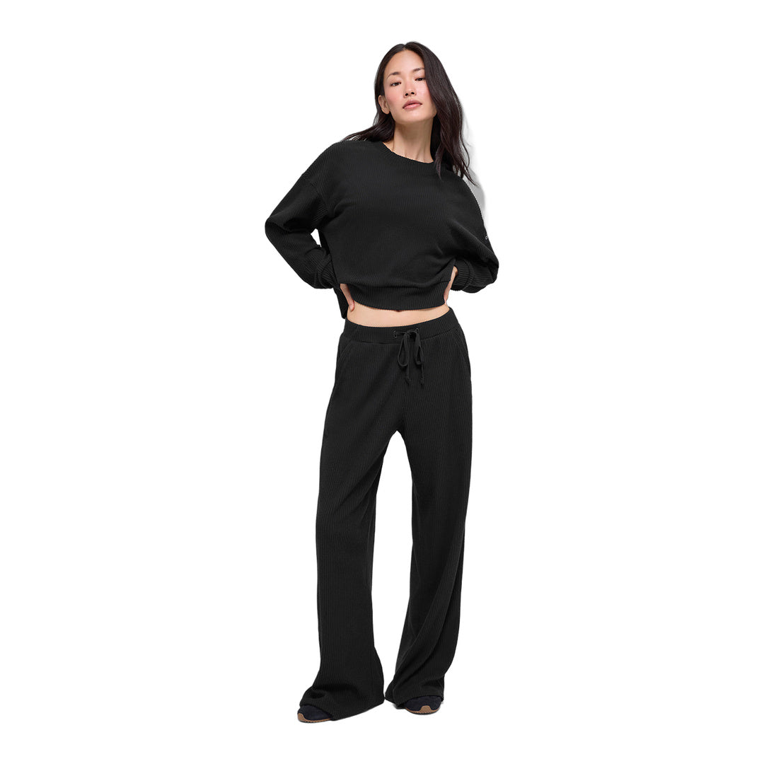 alo Muse Crew Neck Pullover - Black by Alo Yoga