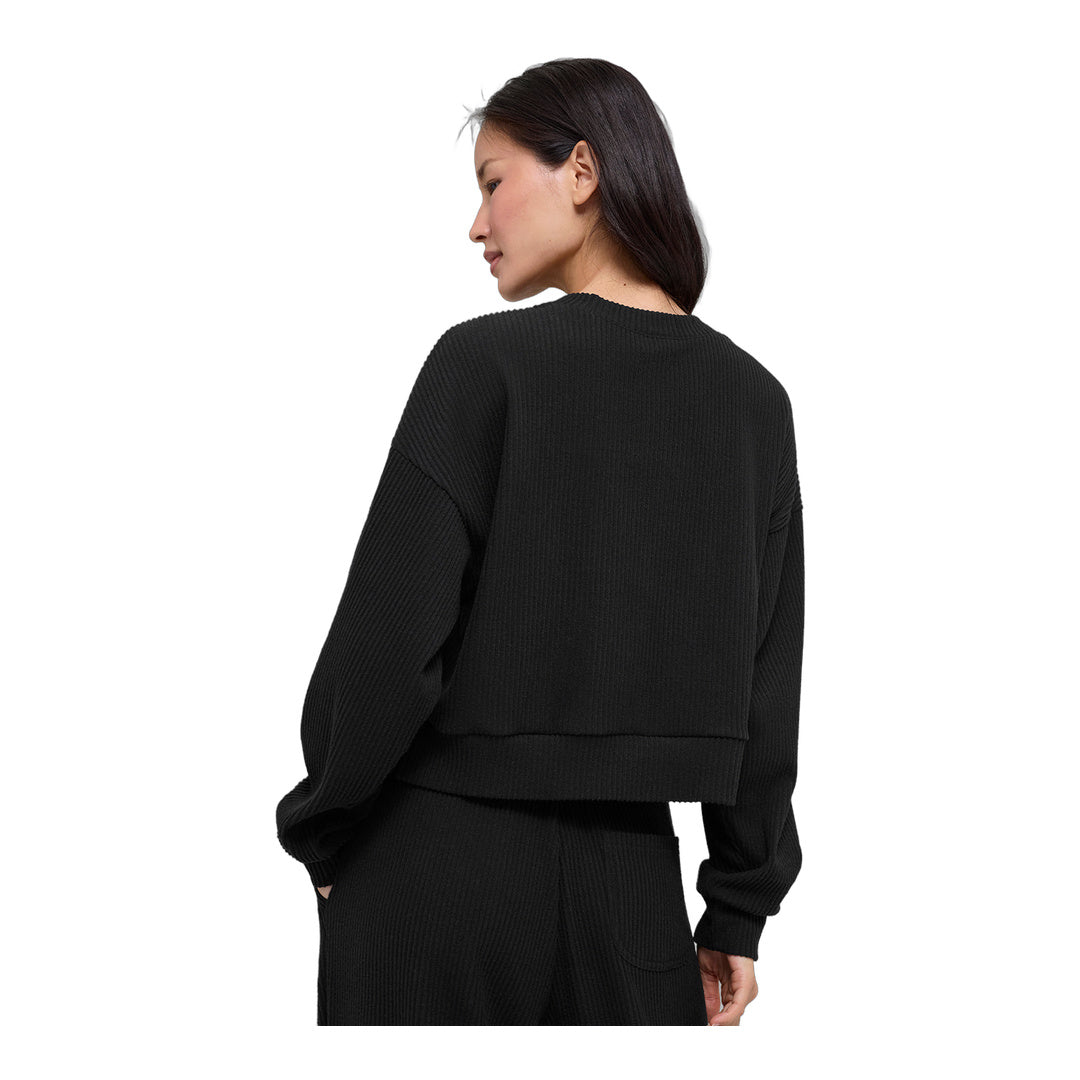 alo Muse Crew Neck Pullover - Black by Alo Yoga