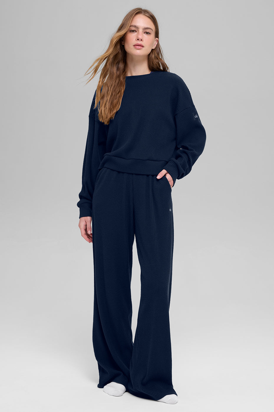 Alo Yoga Muse Crew Neck Pullover in Navy, product image 6 of 6