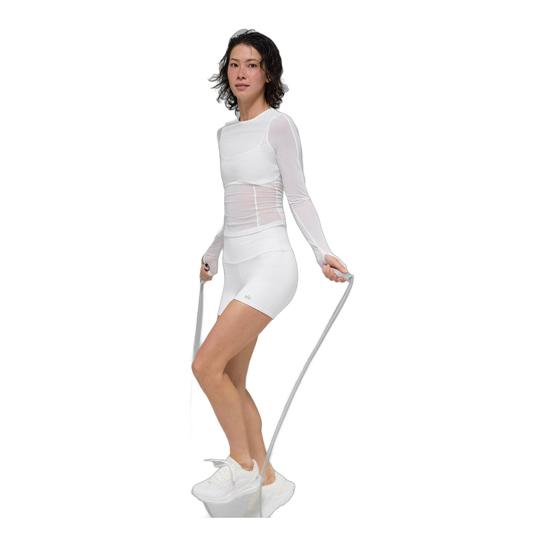 alo Mesh Winter Twilight Long Sleeve - White by Alo Yoga