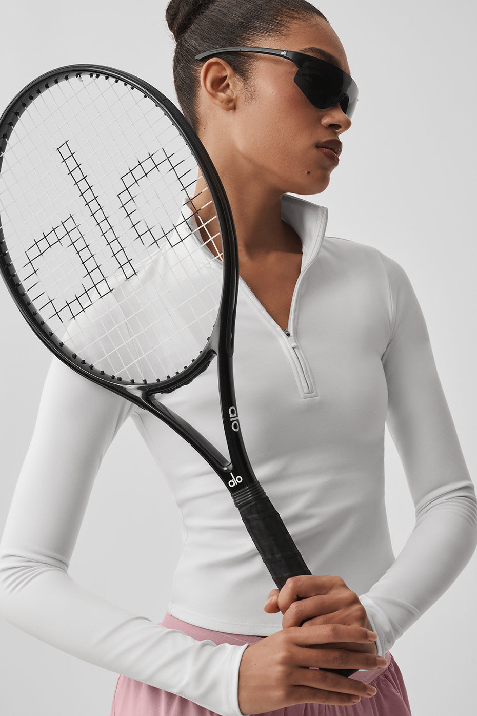 ALO Softsculpt Precision 1/4 Zip Long Sleeve - White (W3967R)