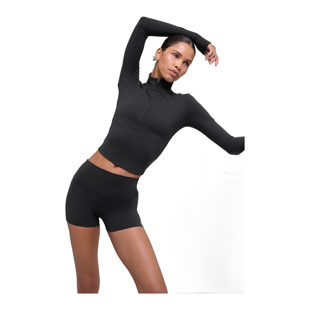 alo ALO Softsculpt Precision 1/4 Zip Long Sleeve - Black by Alo Yoga