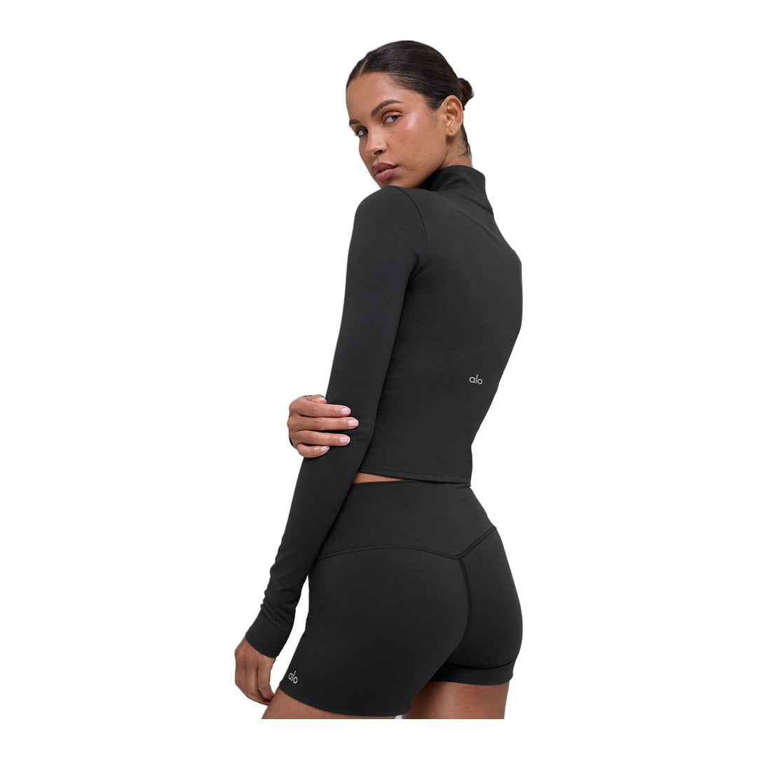 alo ALO Softsculpt Precision 1/4 Zip Long Sleeve - Black by Alo Yoga