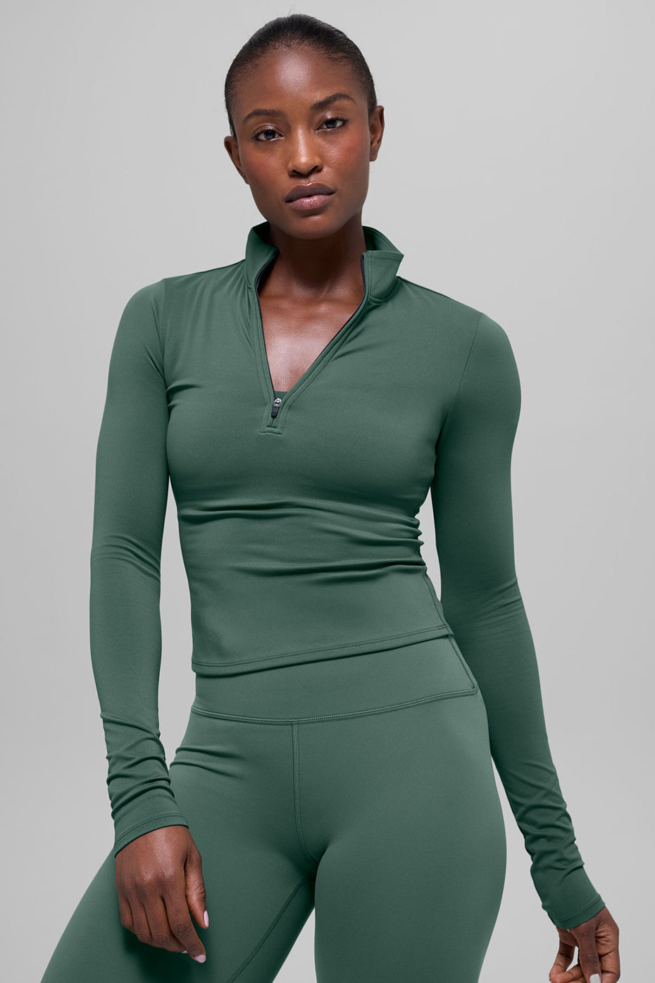 ALO Softsculpt Precision 1/4 Zip Long Sleeve - Clover Green (W3967R)