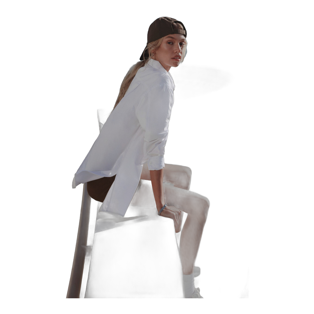 alo Cotton Real Deal Button Up Long Sleeve - White by Alo Yoga