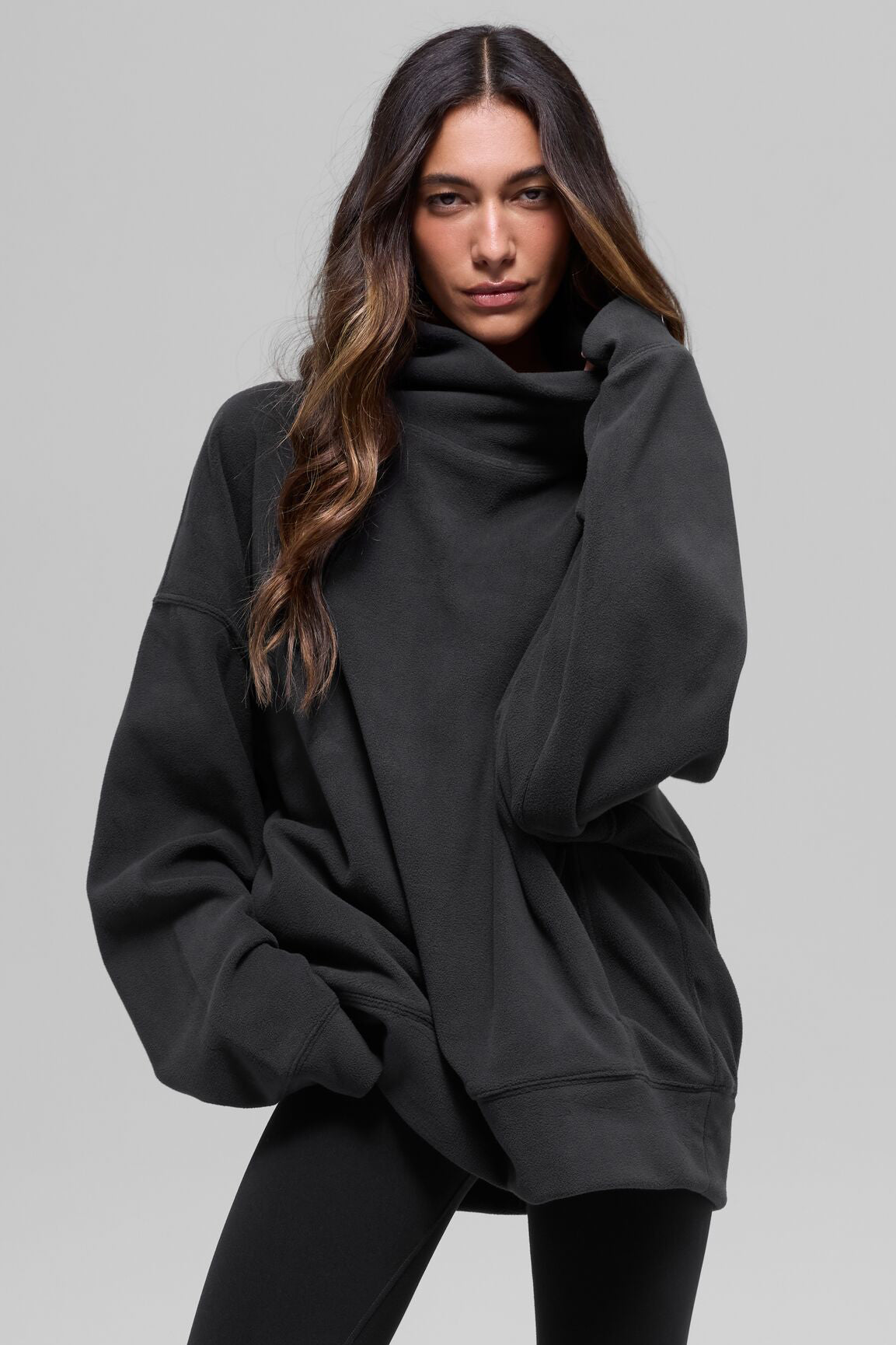 Polar Fleece Hazy Pullover - Black (W3987R)