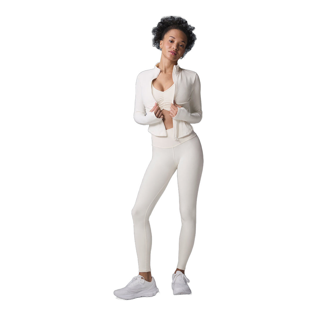 alo Airbrush Corset Full Zip Jacket - Ivory by Alo Yoga