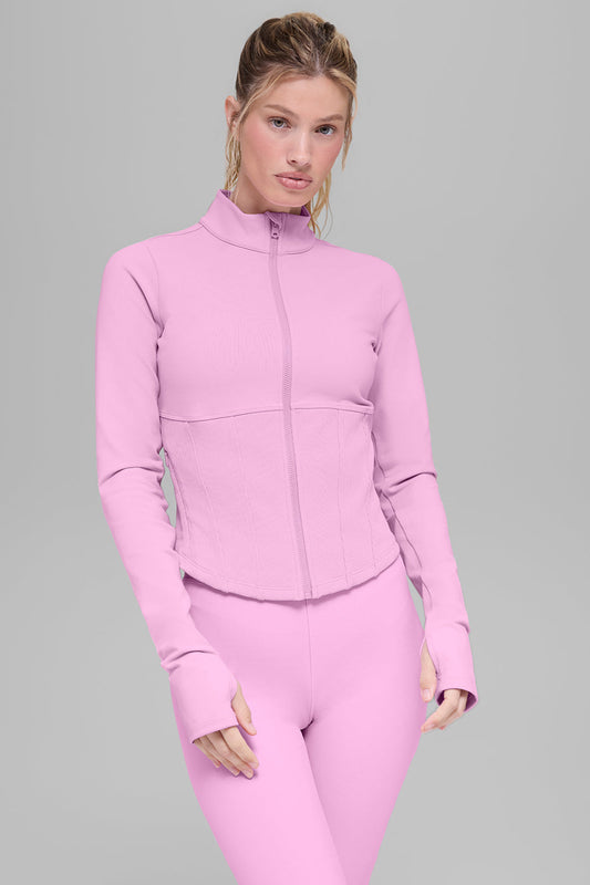 Airbrush Corset Full Zip Jacket - Candy Heart Pink (W4529R)