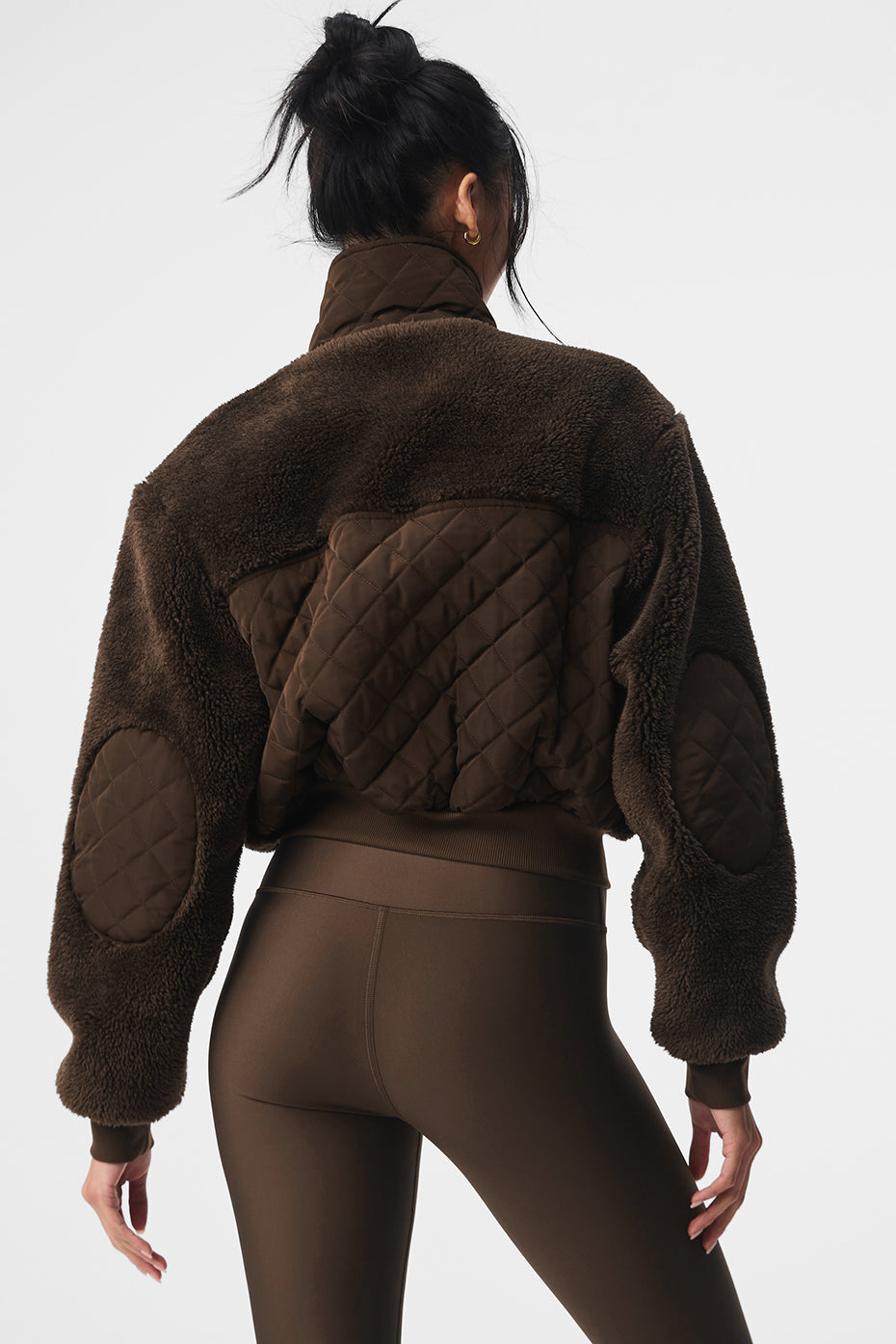 Alo Yoga Sherpa Edge Bomber in Espresso, product image 2 of 4