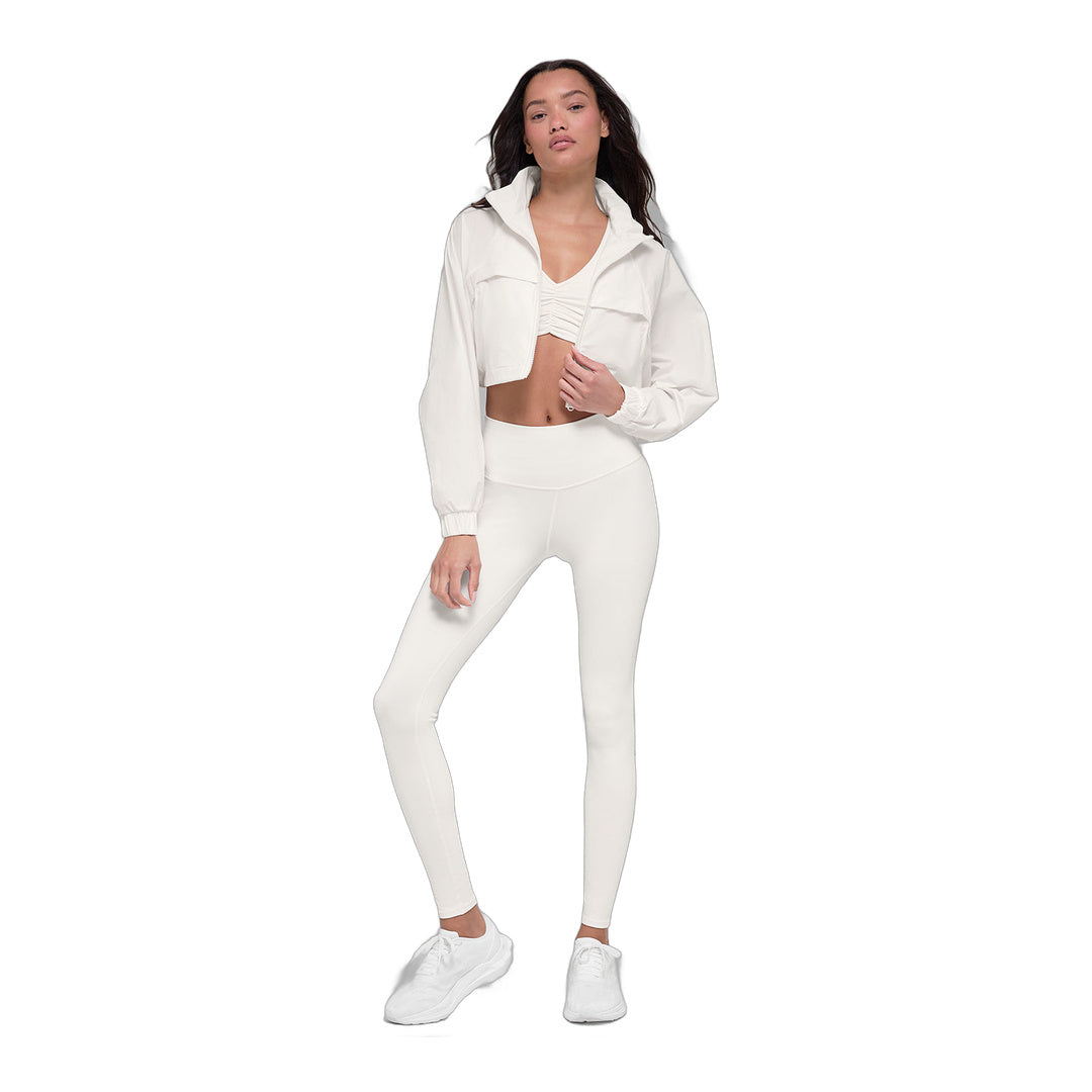 alo Cropped Playmaker Jacket - Ivory by Alo Yoga