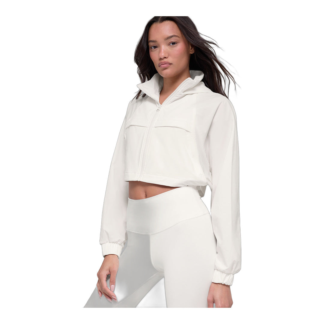 alo Cropped Playmaker Jacket - Ivory by Alo Yoga