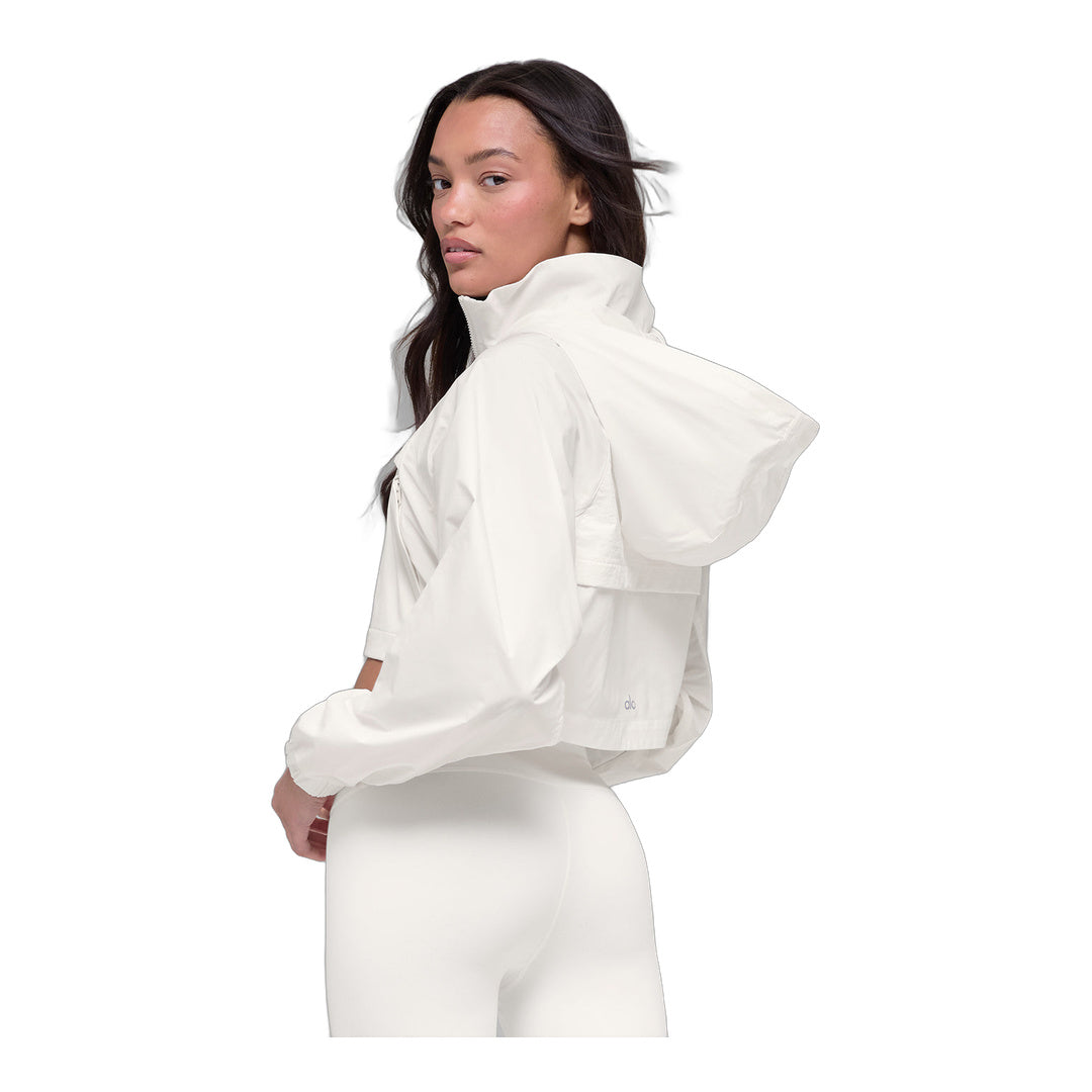 alo Cropped Playmaker Jacket - Ivory by Alo Yoga