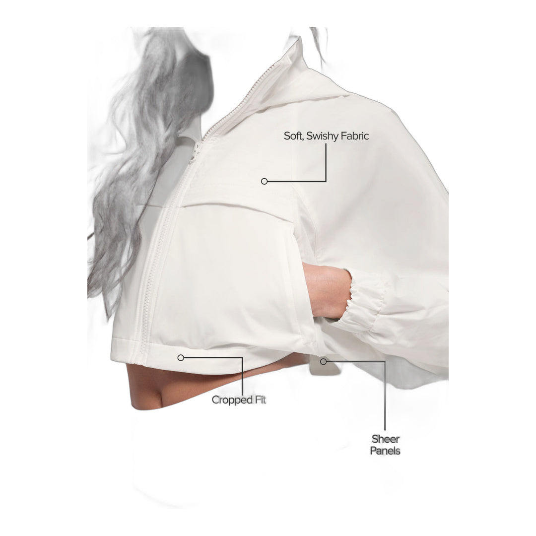 alo Cropped Playmaker Jacket - Ivory by Alo Yoga