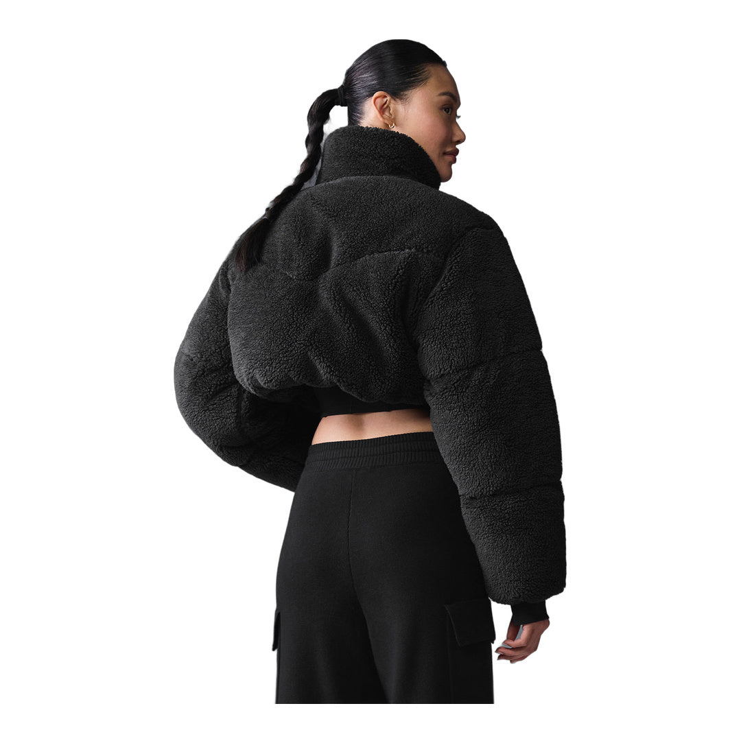 alo Sherpa Main Act Corset Puffer - Black by Alo Yoga