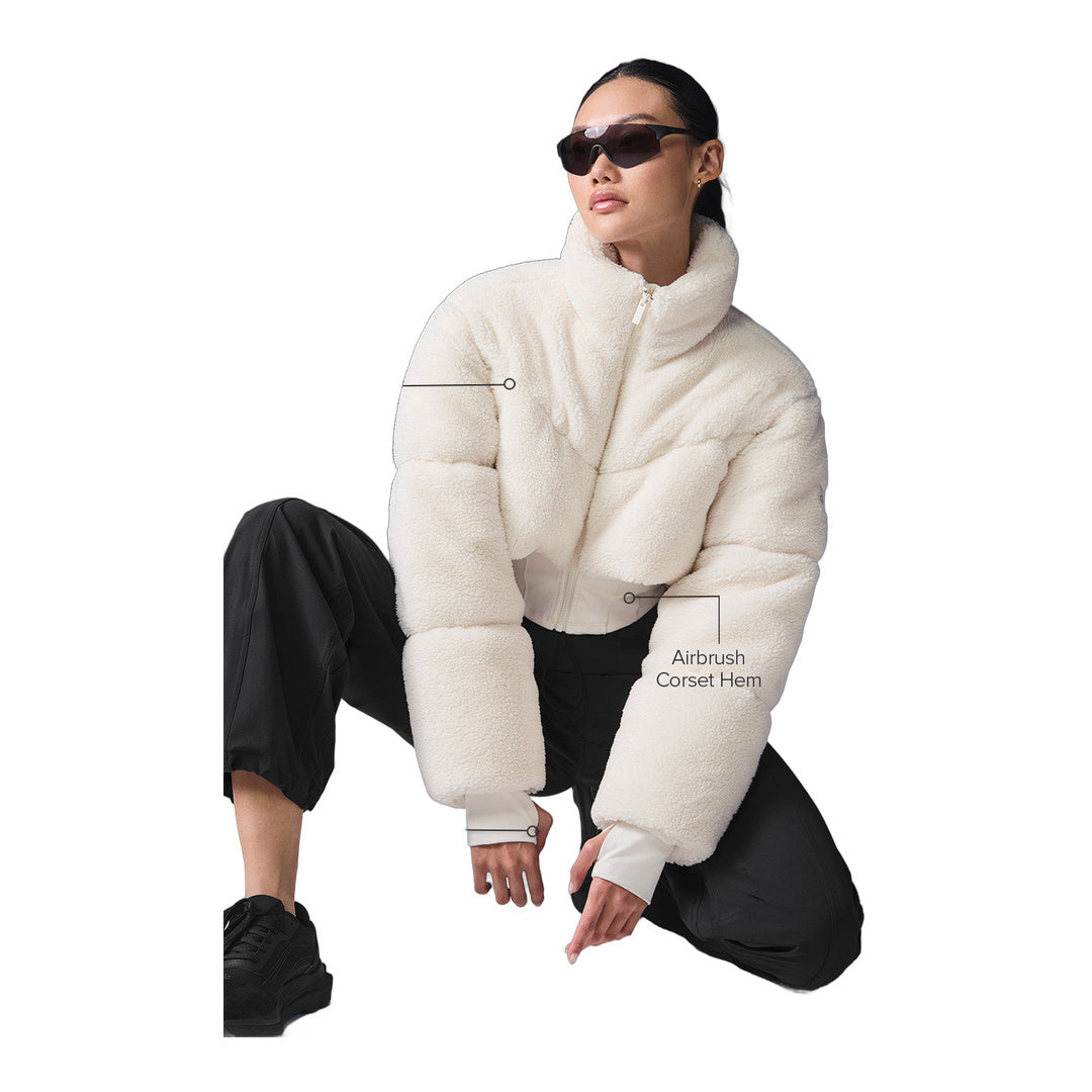 alo Sherpa Main Act Corset Puffer - Ivory by Alo Yoga