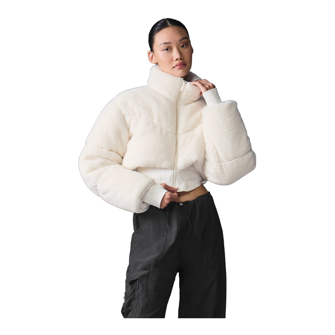 alo Sherpa Main Act Corset Puffer - Ivory by Alo Yoga