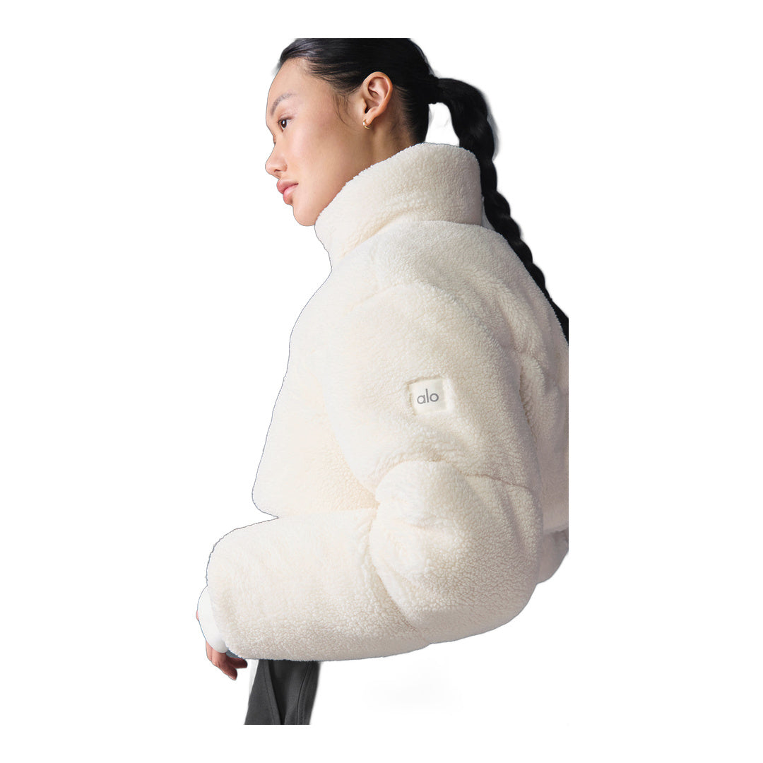alo Sherpa Main Act Corset Puffer - Ivory by Alo Yoga