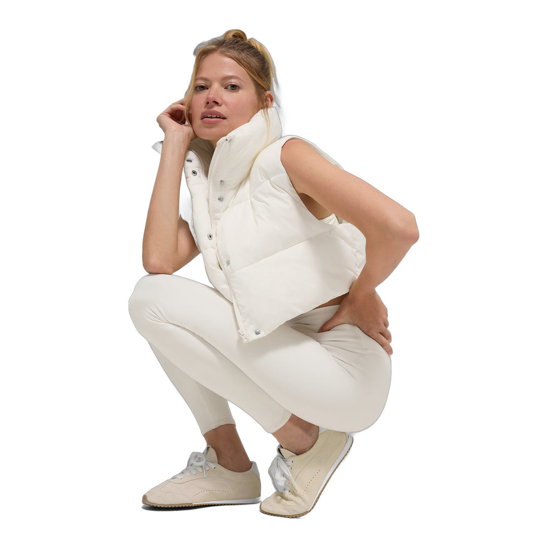alo Cropped Gold Rush Puffer Vest - Ivory by Alo Yoga