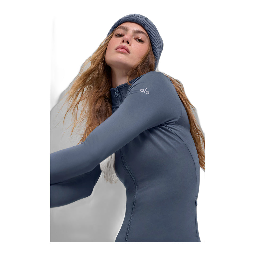alo Airlift Winter Warm Radiant Full-Zip Jacket - Bluestone by Alo Yoga