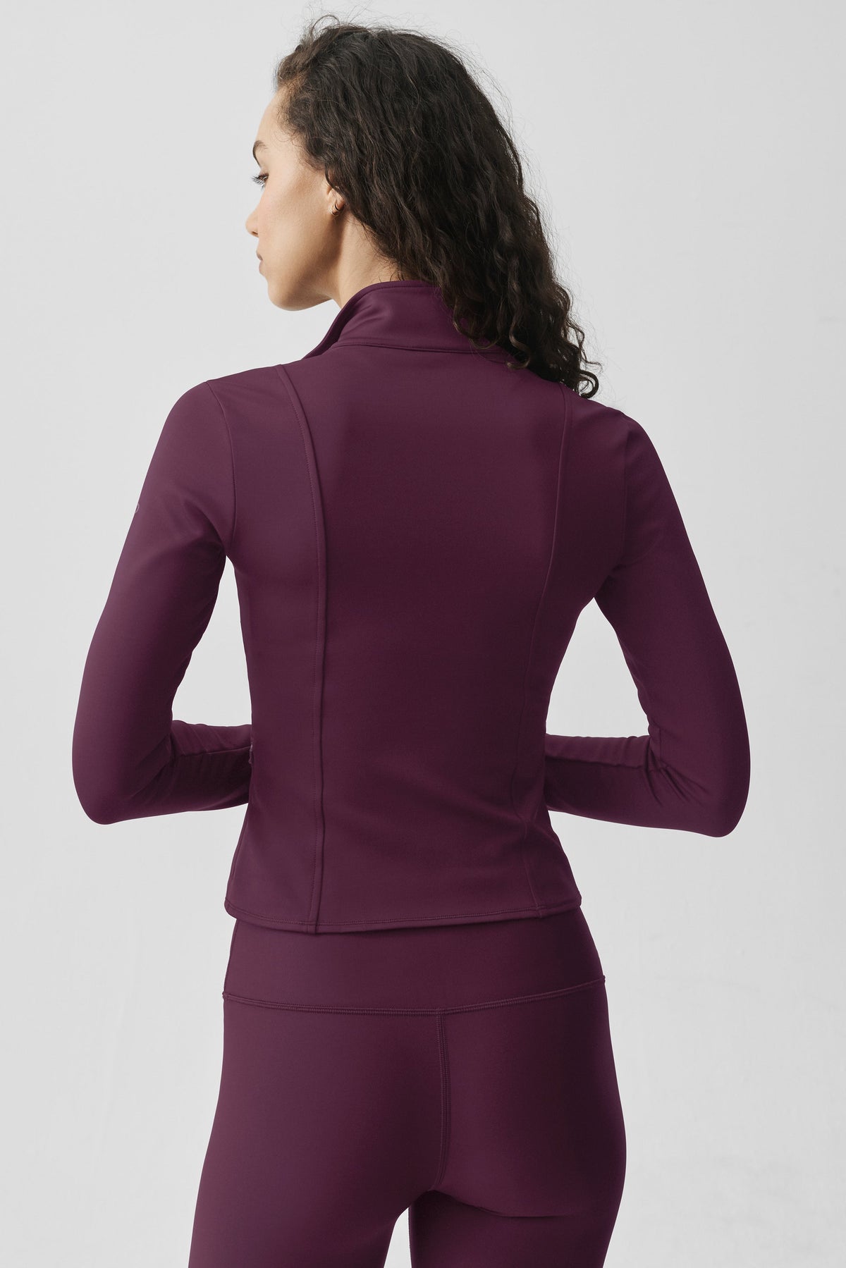 Alo Yoga Airlift Winter Warm Radiant Full-Zip Jacket in Rich Bordeaux, product image 4 of 6