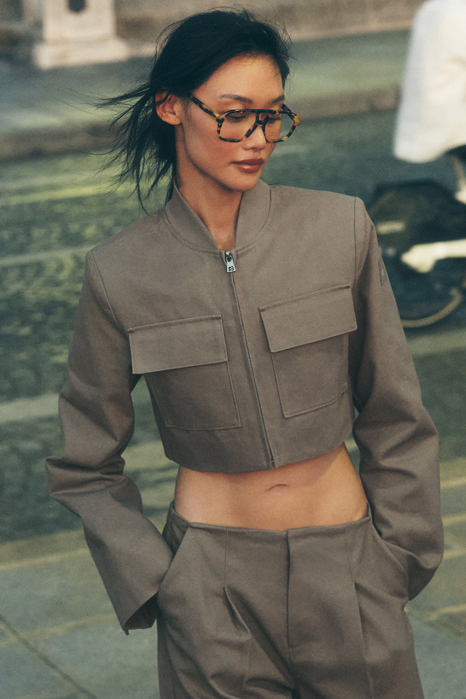 Cropped Main Character Jacket - Light Cocoa (W4681R)