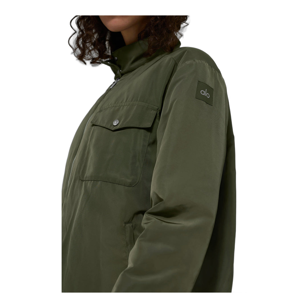 alo Work It Bomber - Green Olive by Alo Yoga