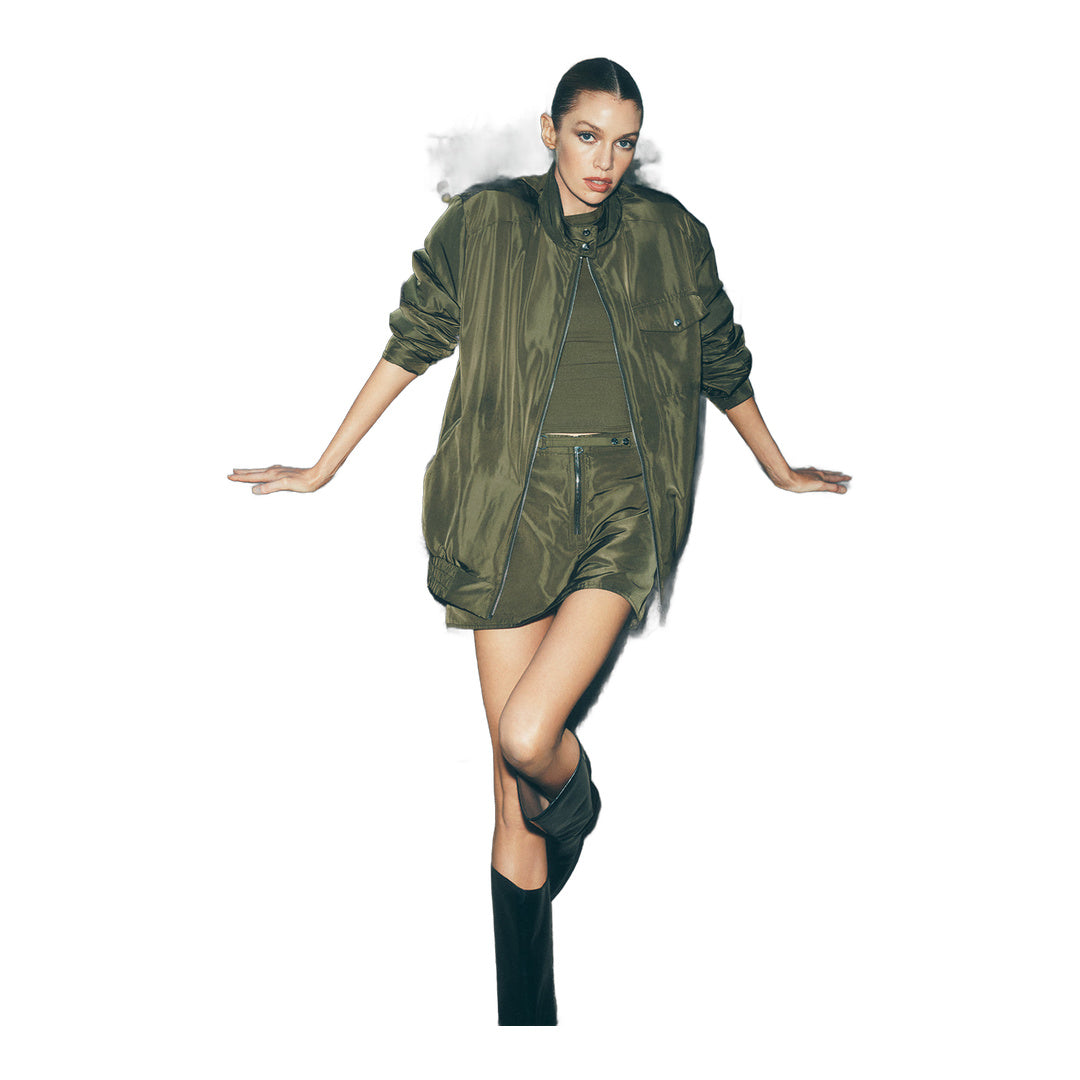 alo Work It Bomber - Green Olive by Alo Yoga