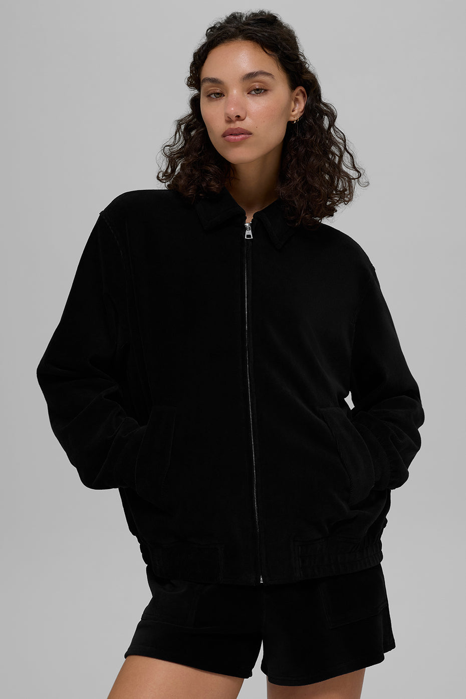 Micro Corduroy On Duty Jacket - Black (W4692R)