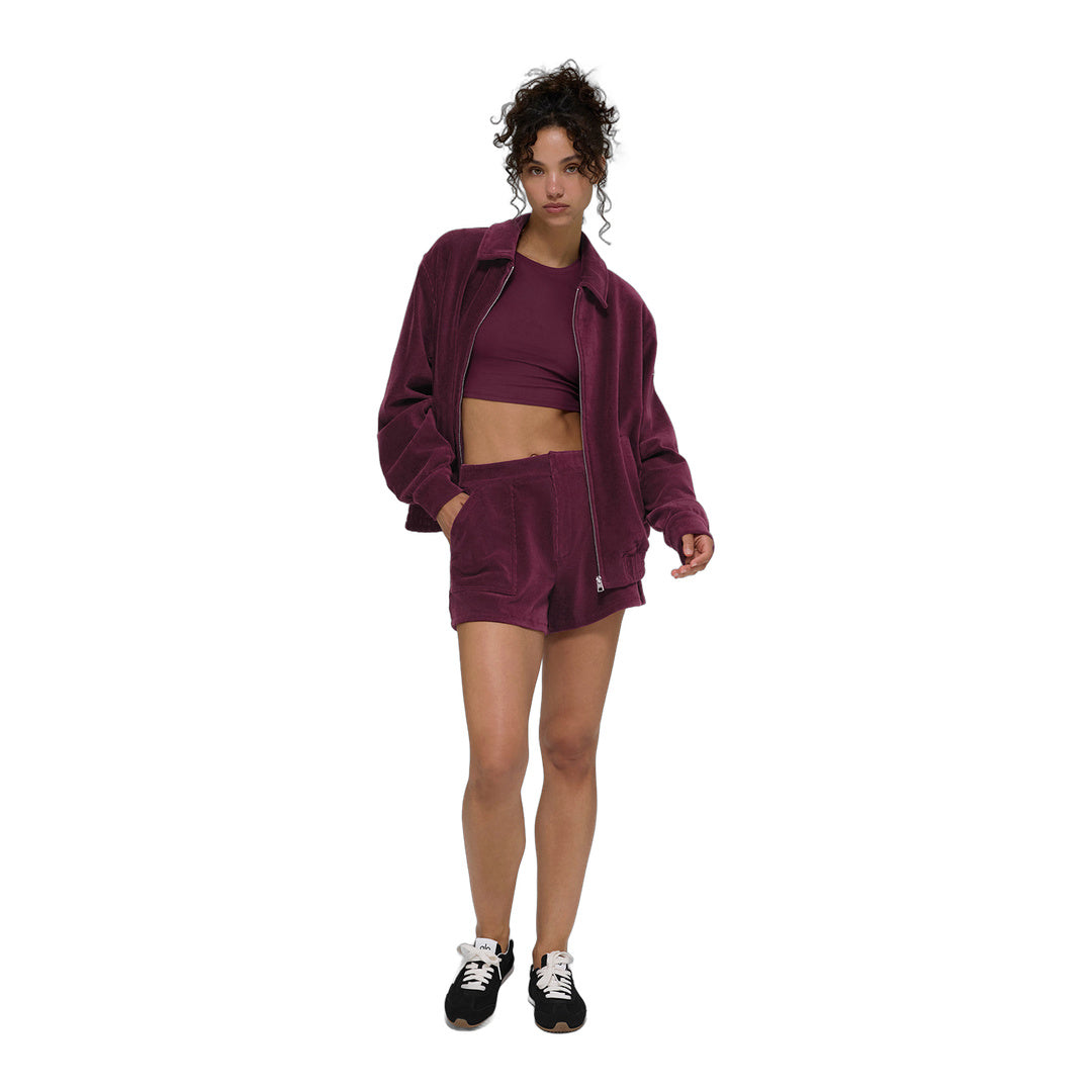 alo Micro Corduroy On Duty Jacket - Burgundy by Alo Yoga