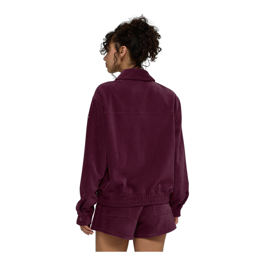 alo Micro Corduroy On Duty Jacket - Burgundy by Alo Yoga