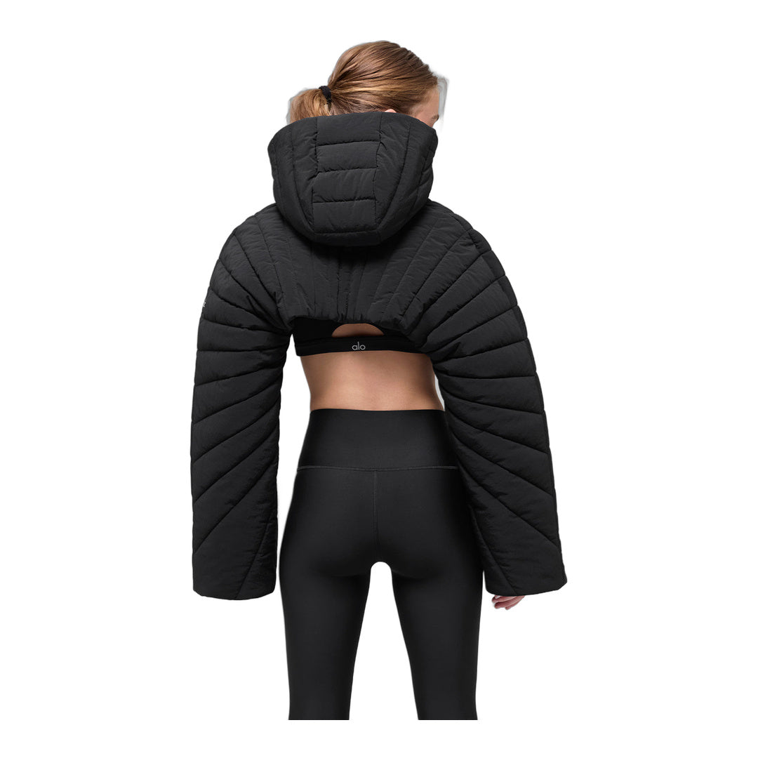 alo Quilted Starlight Puffer Shrug - Black by Alo Yoga